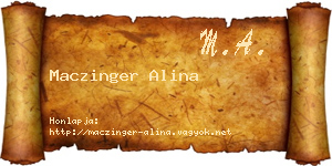 Maczinger Alina névjegykártya